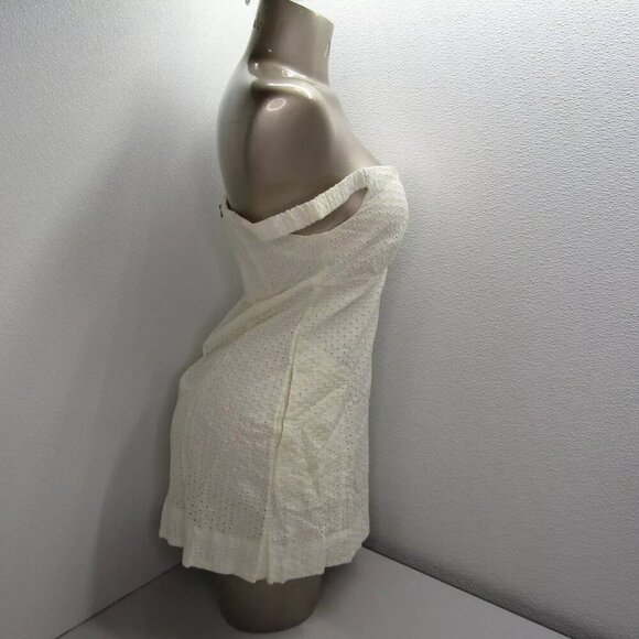 NEW FREE PEOPLE Women's Mini Dress Berry Kiss Embroidery Off Shoulder XS Ivory - Picture 6 of 10
